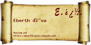 Eberth Éva névjegykártya